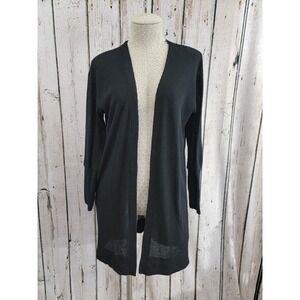 SOCIALITE Black Thermal Long Cardigan Sweater Duster Knit Cardi Women's M